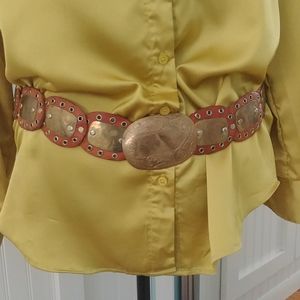 Handmade leather/metal belt